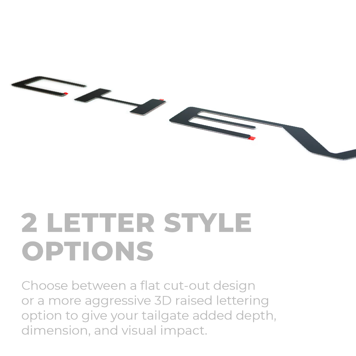 Putco Chevrolet Tailgate Letters Kit - Black Platinum - Stamped Lettering - |55551BPGM| - Fits Chevy Silverado 2019-2026