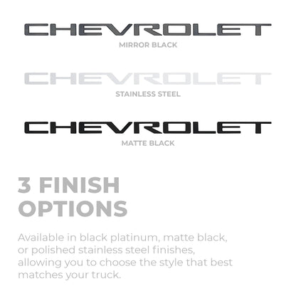 Putco Chevrolet Tailgate Letters Kit - Black Platinum - Stamped Lettering - |55551BPGM| - Fits Chevy Silverado 2019-2026