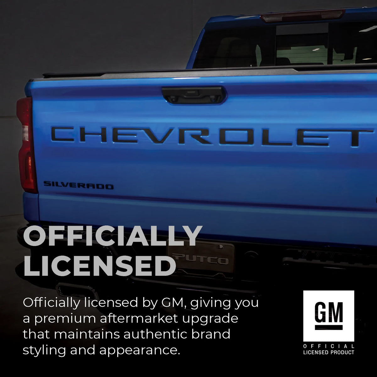 Putco Chevrolet Tailgate Letters Kit - Black Platinum - Stamped Lettering - |55551BPGM| - Fits Chevy Silverado 2019-2026