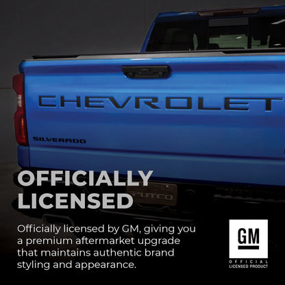 Putco Chevrolet Tailgate Letters Kit - Black Platinum - Stamped Lettering - |55551BPGM| - Fits Chevy Silverado 2019-2026