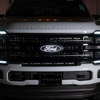 Putco Luminix White Oval LED Emblem |92804|- Fits Ford Super Duty F250, F350, F450, F550 2023-2026 with Camera and w/o Washer