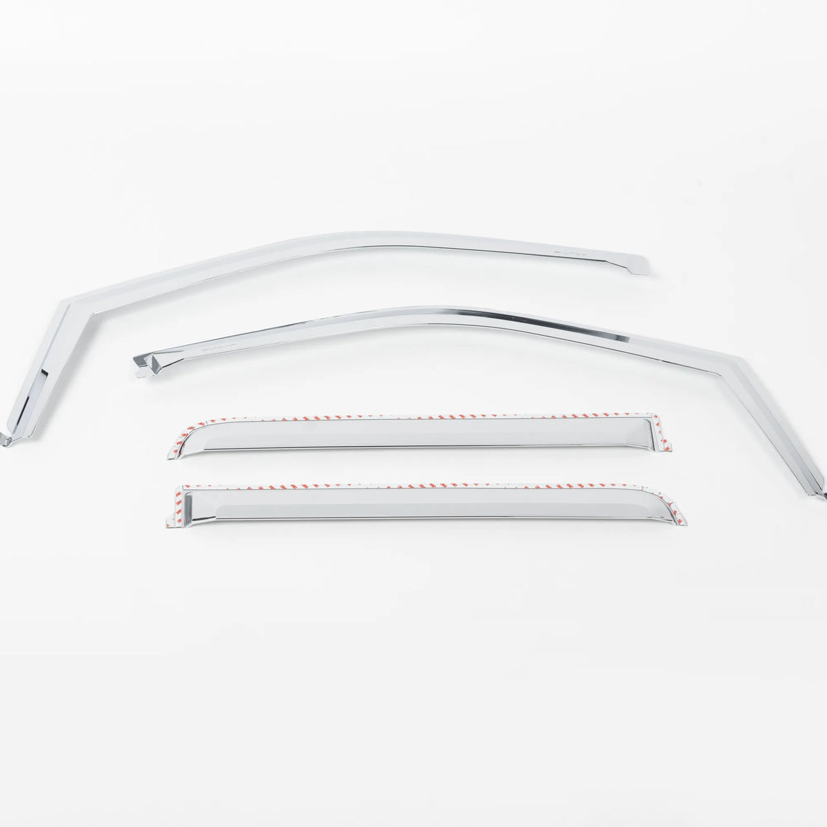 Putco Element Chrome Window Deflectors |480065| - Fits Ford F150 2015-2020 & Ford F250 / F350 / F450 / F550 2017-2022 SuperCrew/Crew Cab - Set of 4 - In Channel Install