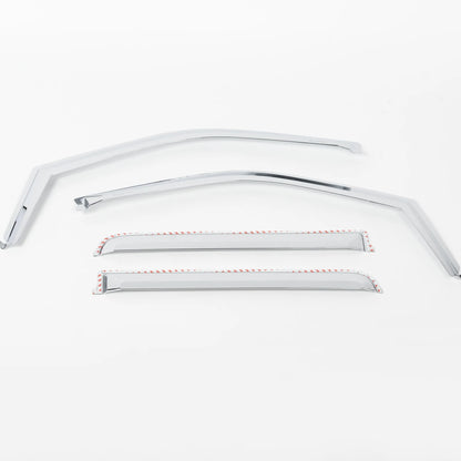 Putco Element Chrome Window Deflectors |480065| - Fits Ford F150 2015-2020 & Ford F250 / F350 / F450 / F550 2017-2022 SuperCrew/Crew Cab - Set of 4 - In Channel Install