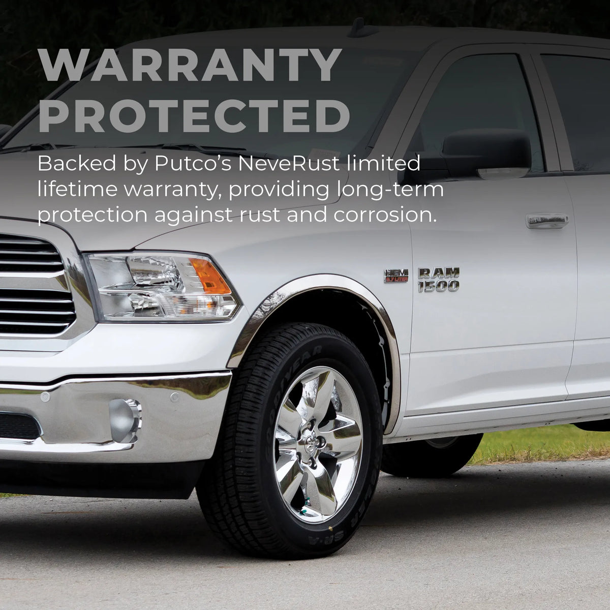 Putco Stainless Steel Fender Trim Kit |97130| - Fits Dodge Ram Truck 1500 2019-2027