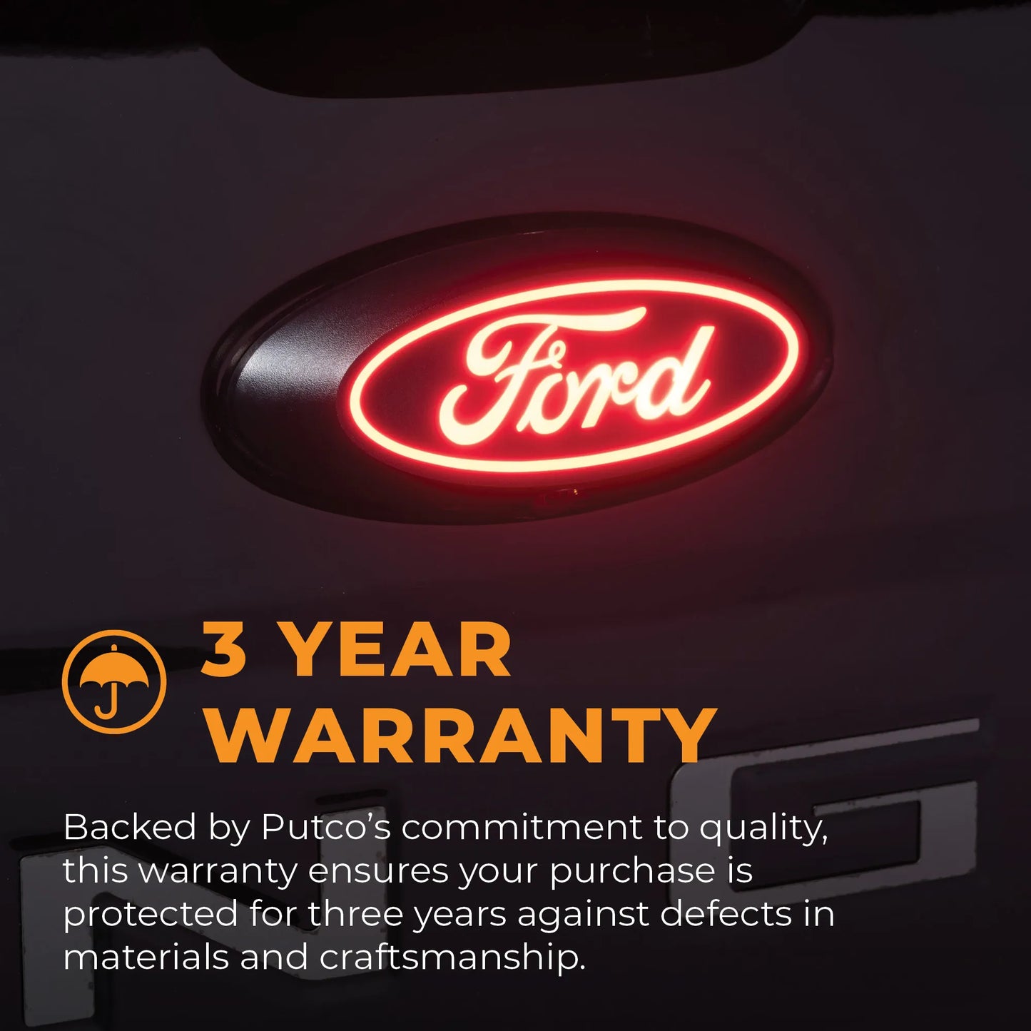 Putco Luminix White Oval LED Grille Emblem |92609| - Fits Ford F150 2024-2027 - Fits w/Front Camera, Includes Plug-N-Play Harness (Fuse Box Install)