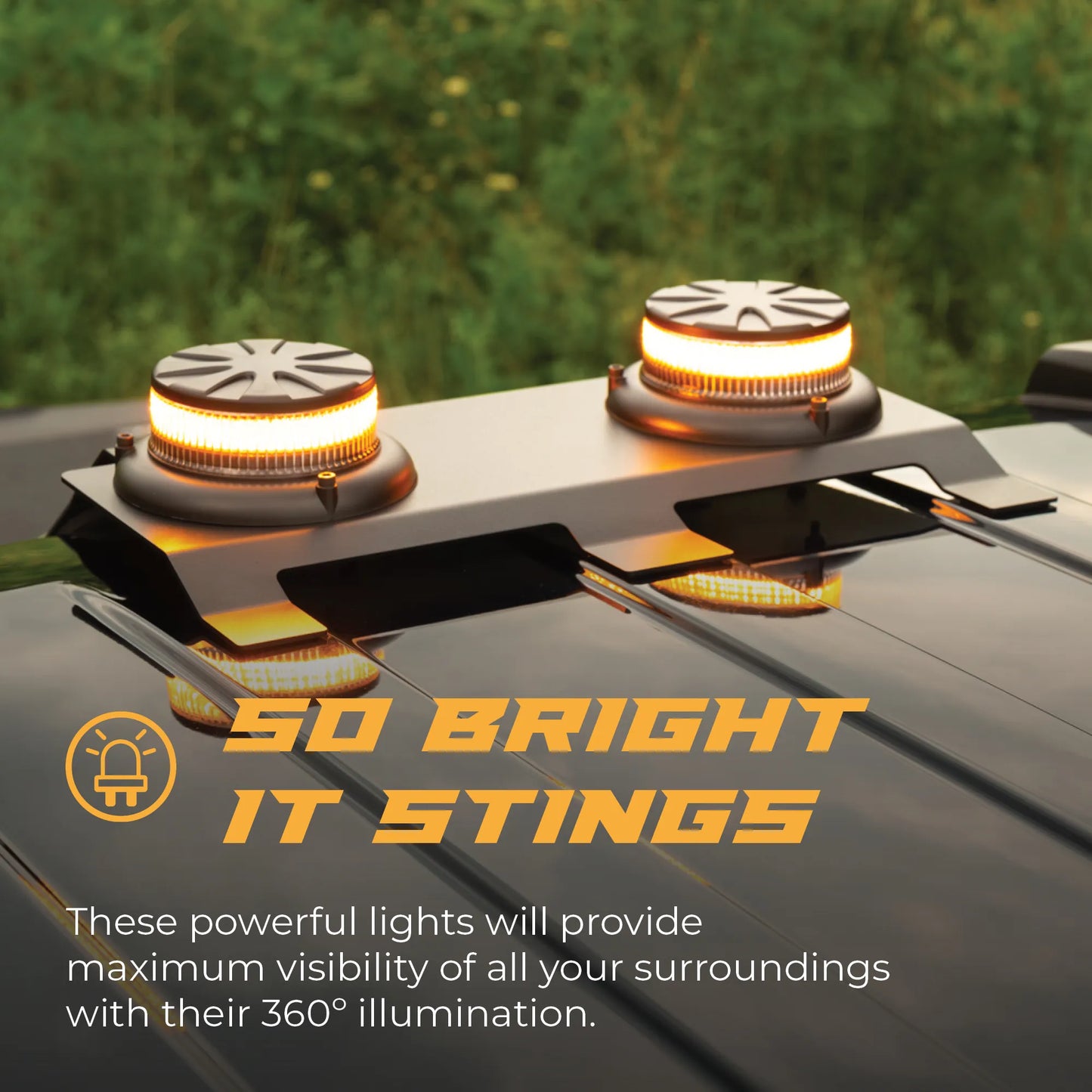 Putco Amber / White Dual-Beacon LED Strobes With Third Brake Light Mounting Bracket |950211-01| - Fits 2015-2027 Ford F150 / 2017-2027 Ford F250 / F350 / F450 / F550