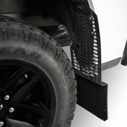 Putco Polished Stainless Steel HEX Steel Mud Skins - Rear Pair |78045| - Fits Dodge Ram 3500 2019-2027 Dually