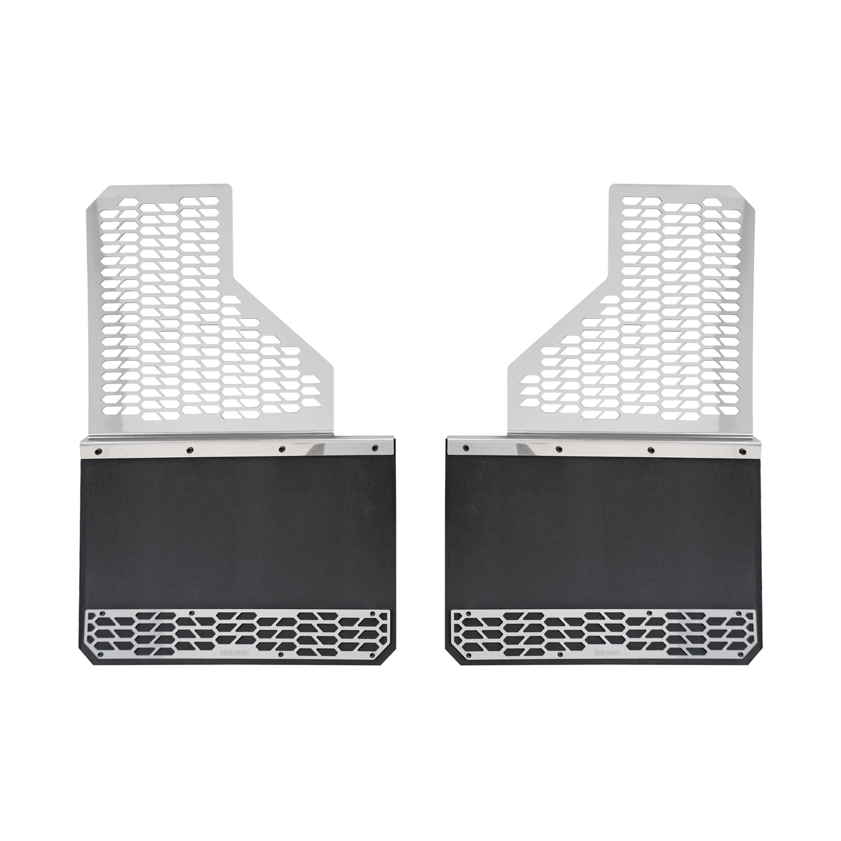 Putco Polished Stainless Steel HEX Steel Mud Skins - Rear Pair |78045| - Fits Dodge Ram 3500 2019-2027 Dually