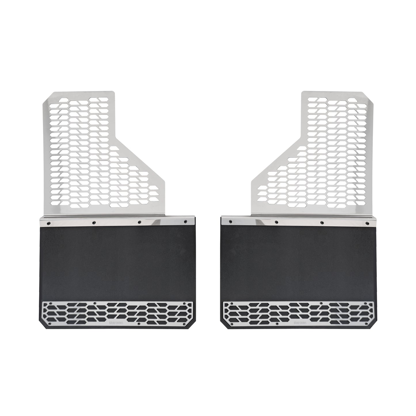 Putco Polished Stainless Steel HEX Steel Mud Skins - Rear Pair |78055| - Fits Ford F350 / F450 2011-2016 Dually