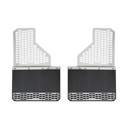 Putco Polished Stainless Steel HEX Steel Mud Skins - Rear Pair |78055| - Fits Ford F350 / F450 2011-2016 Dually