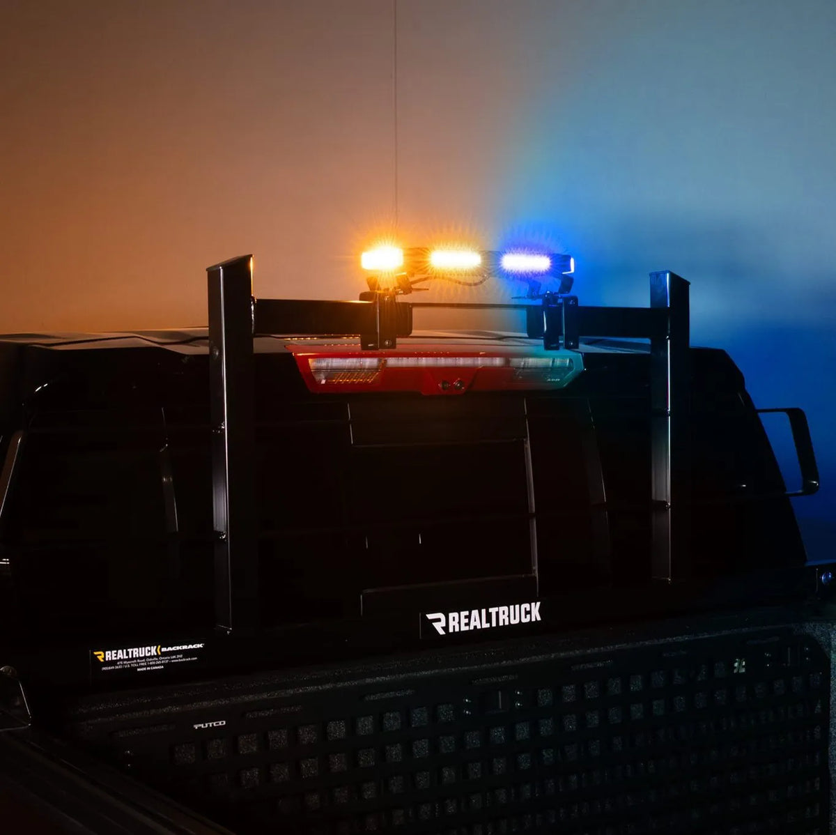 Putco Tri-Hornet LED Stealth Rooftop Strobe Light Bar (Amber, White & Blue), 16" Tri Color Strobe Light |950216|
