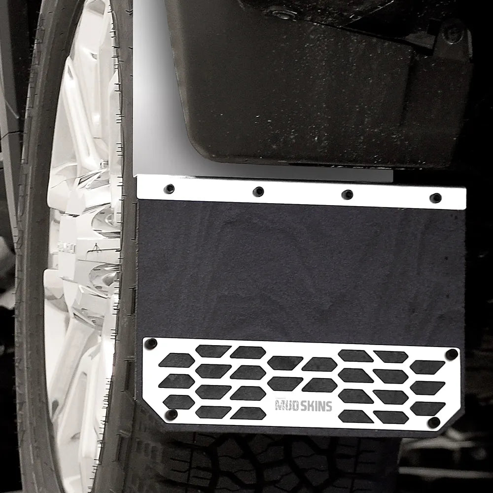 Putco Solid Polished Stainless Steel Mud Skins - Rear Pair |78303| - Fits Dodge Ram Truck 1500 2019-2027
