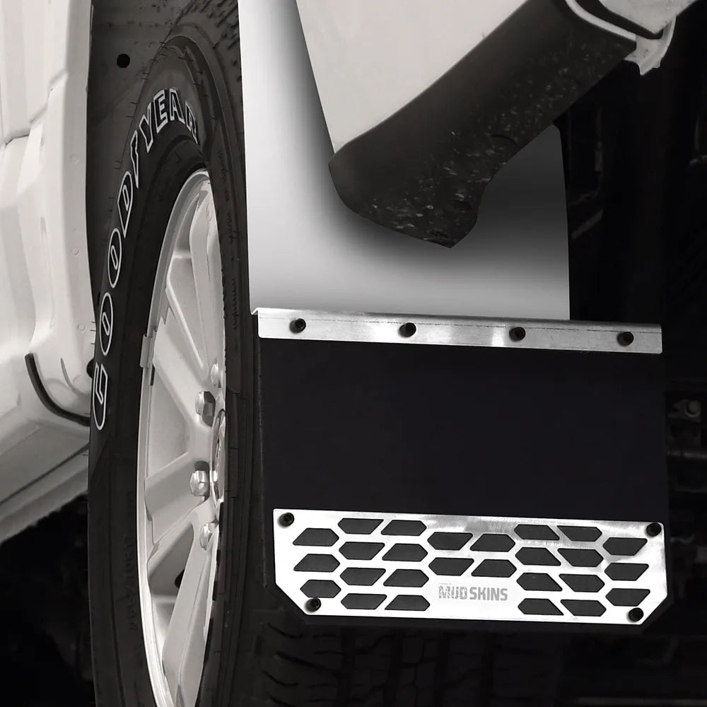 Putco Solid Polished Stainless Steel Mud Skins - Rear Pair |78303| - Fits Dodge Ram Truck 1500 2019-2027
