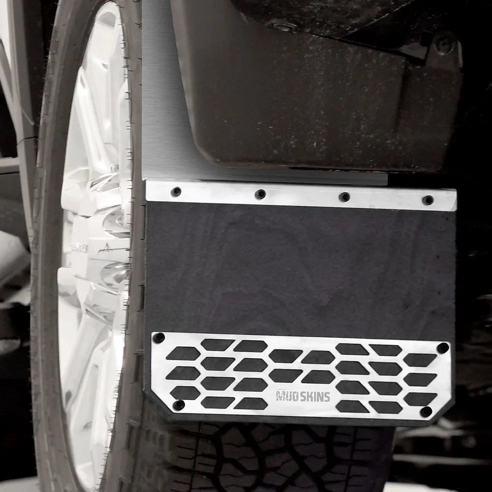 Putco Solid Polished Stainless Steel Mud Skins - Rear Pair |78303| - Fits Dodge Ram Truck 1500 2019-2027