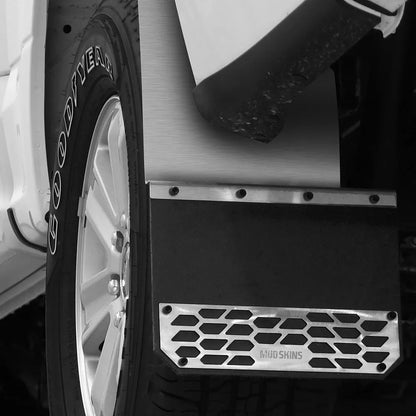 Putco Solid Polished Stainless Steel Mud Skins - Rear Pair |78303| - Fits Dodge Ram Truck 1500 2019-2027