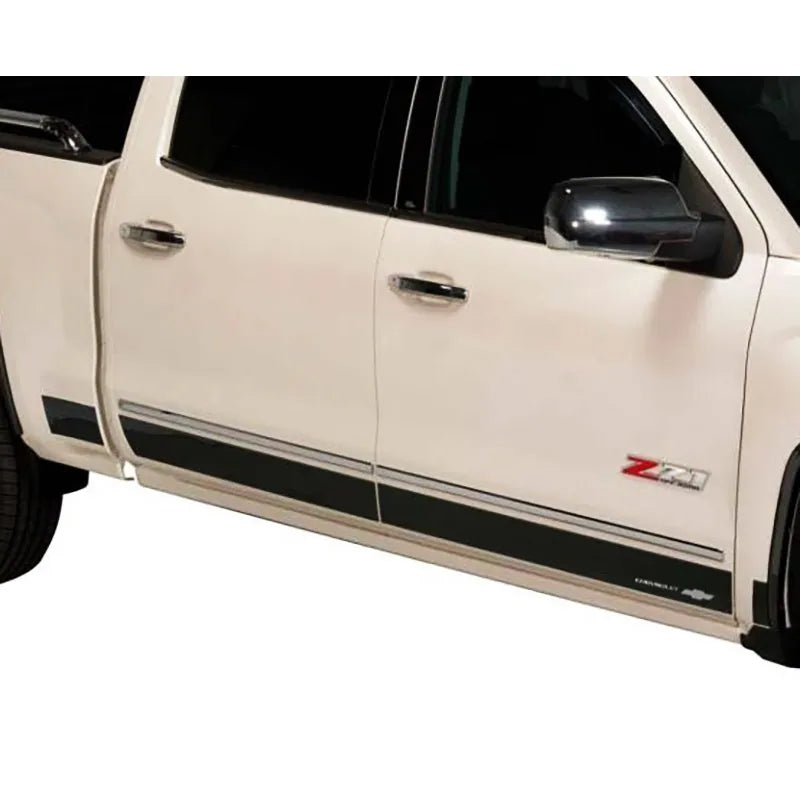 Putco Chevy Bow Tie Logo Black Stainless Steel Rocker Panel Kit |9751240BPGM-1| Fits Chevy Silverado 1500 2019-2026 Regular Cab 8' Bed