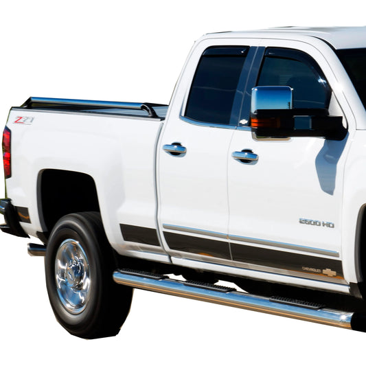 Putco Chevy Bow Tie Logo Black Stainless Steel Rocker Panel Kit |9751243BPGM-1| Fits Chevy Silverado 1500 2019-2026 Crew Cab 5'8" Bed
