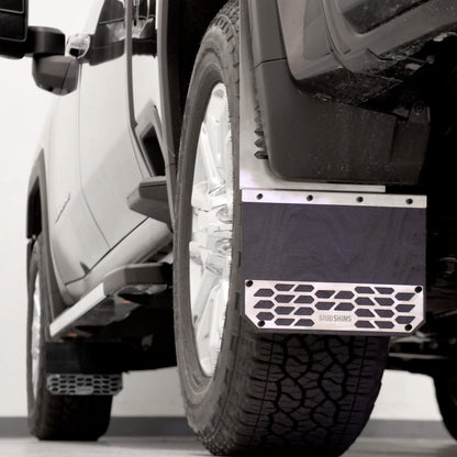 Putco Polished Stainless Steel HEX Steel Mud Skins - Rear Pair |78045| - Fits Dodge Ram 3500 2019-2027 Dually