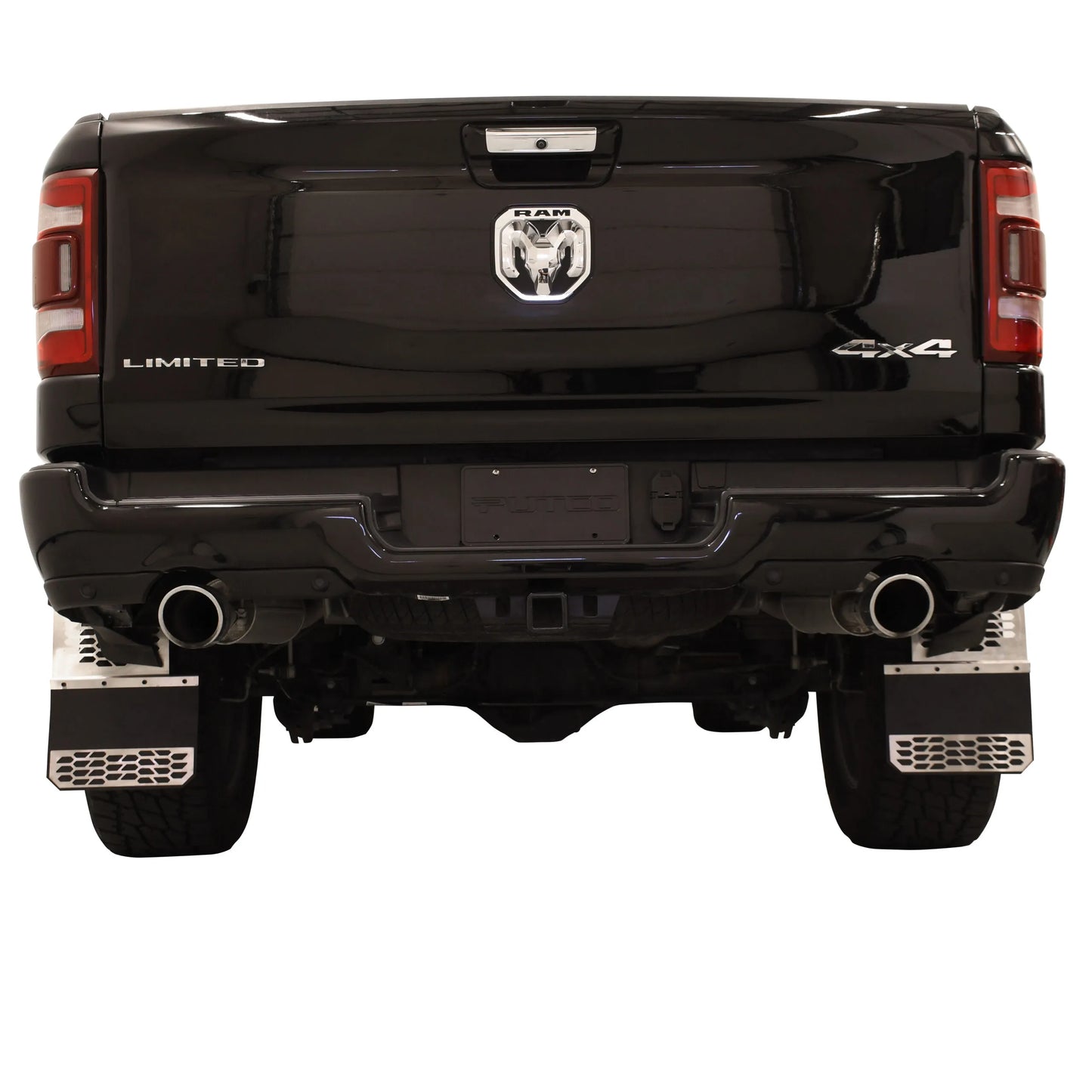 Putco Brushed Stainless Steel HEX Steel Mud Skins - Rear Pair |78155| - Fits Ford F350 / F450 2011-2016 Dually
