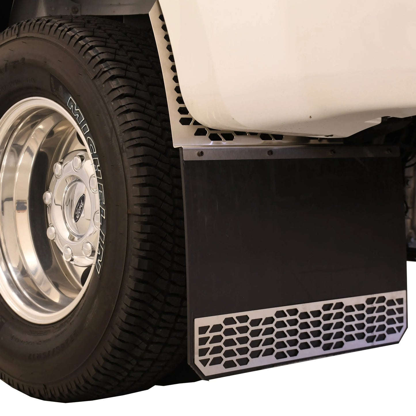 Putco Polished Stainless Steel HEX Steel Mud Skins - Rear Pair |78045| - Fits Dodge Ram 3500 2019-2027 Dually
