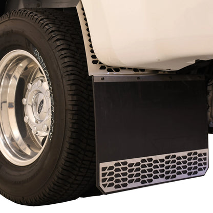 Putco Polished Stainless Steel HEX Steel Mud Skins - Rear Pair |78045| - Fits Dodge Ram 3500 2019-2027 Dually