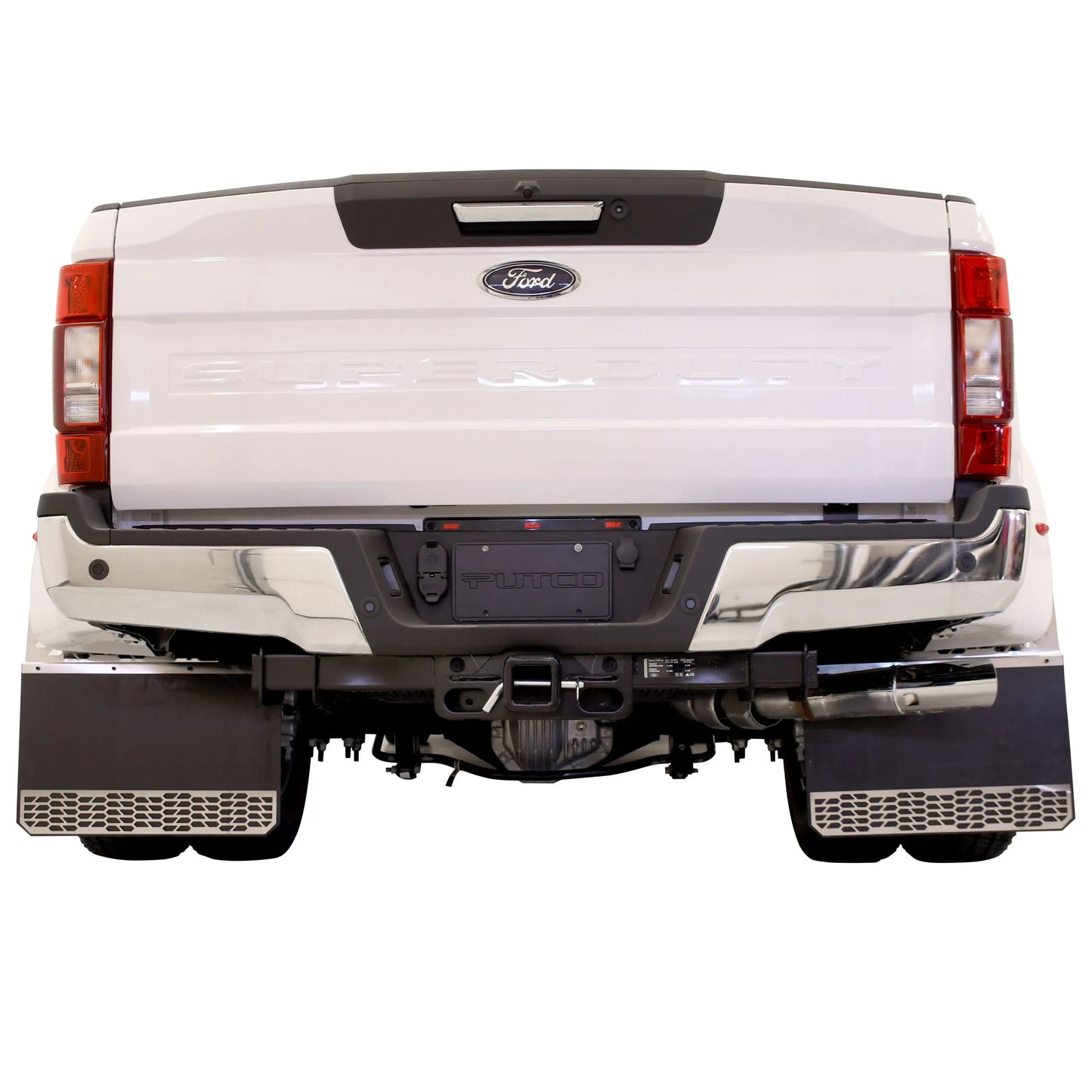 Putco Polished Stainless Steel HEX Steel Mud Skins - Front Pair |78050| - Fits Ford F250 F350 F450 F550 2011-2016