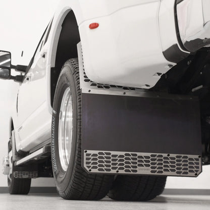 Putco Polished Stainless Steel HEX Steel Mud Skins - Rear Pair |78045| - Fits Dodge Ram 3500 2019-2027 Dually
