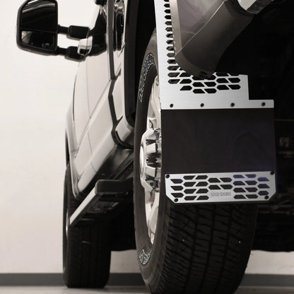 Putco Polished Stainless Steel HEX Steel Mud Skins - Rear Pair |78045| - Fits Dodge Ram 3500 2019-2027 Dually