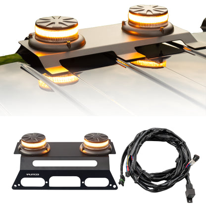 Putco Amber Dual-Beacon LED Strobes With Third Brake Light Mounting Bracket |950111-01| - Fits 2015-2027 Ford F150 / 2017-2027 Ford F250 / F350 / F450 / F550