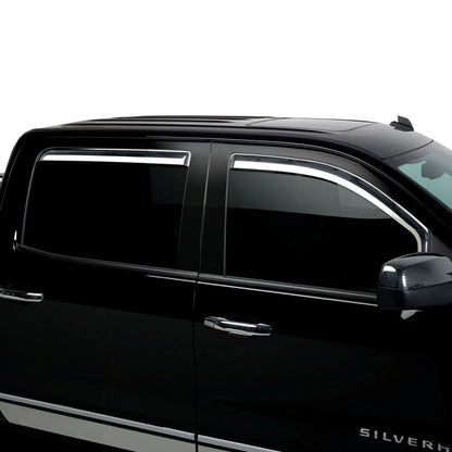 Putco Element Chrome Window Deflectors |480242| -  Fits Chevy Silverado/GMC Sierra 1500 19-26, 2500/3500 20-27 - Set of 4 - in Channel Install