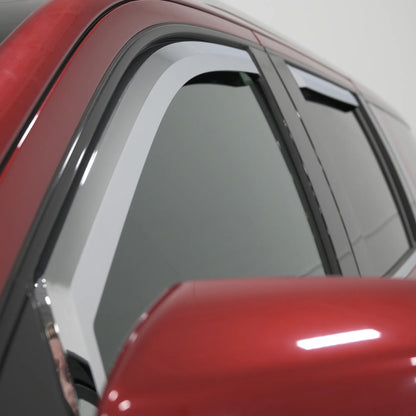 Putco Element Chrome Window Deflectors |480442| Fits Chevy Silverado/GMC Sierra 2014-2019 Double Cab - Set of 4 - in Channel Install