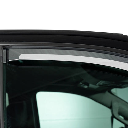 Putco Element Chrome Window Deflectors |480137| - Fits Dodge Ram Truck 2009-2027 Crew Cab/Mega Cab - Set of 4 - In Channel Install