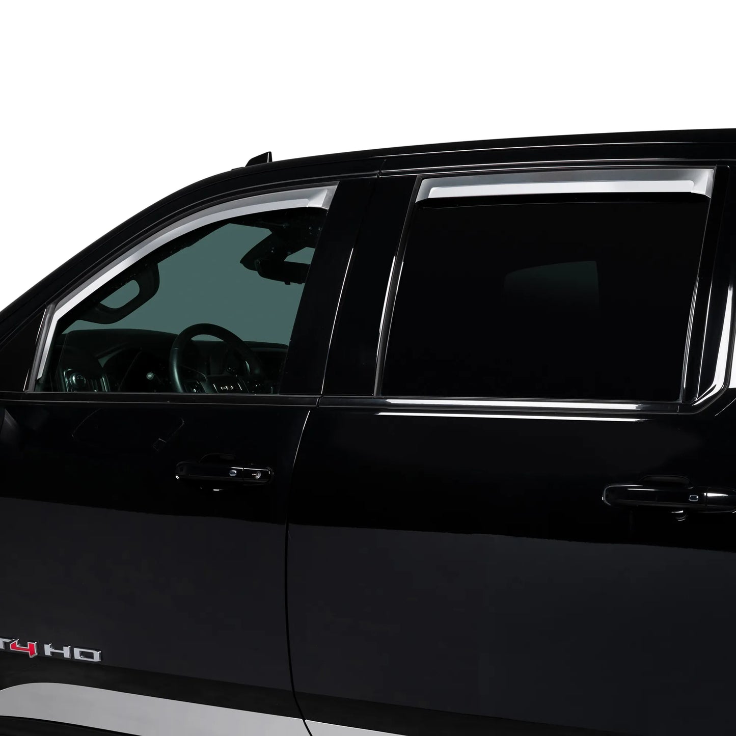 Putco Element Chrome Window Deflectors |480242| -  Fits Chevy Silverado/GMC Sierra 1500 19-26, 2500/3500 20-27 - Set of 4 - in Channel Install
