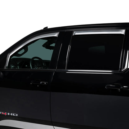 Putco Element Chrome Window Deflectors |480242| -  Fits Chevy Silverado/GMC Sierra 1500 19-26, 2500/3500 20-27 - Set of 4 - in Channel Install