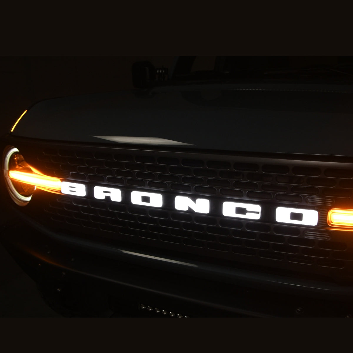 Putco Luminix LED Grille Emblem, Amber & White |92852| - Fits 2021-2027 Ford Bronco, w/Front Camera