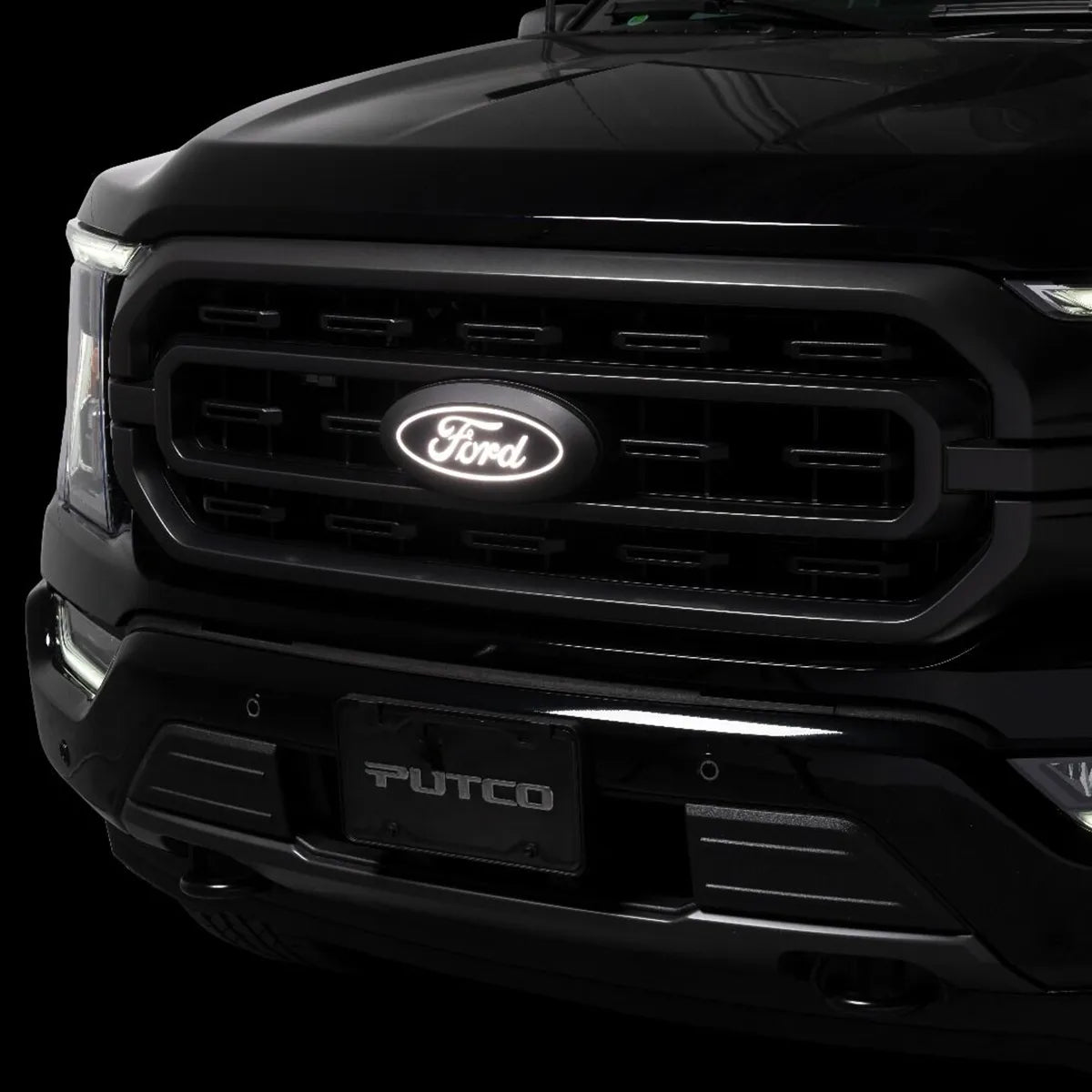 Putco Luminix White Oval LED Emblem |92607| - Fits Ford F150 2024-2027 with Camera and w/o Spray Washer
