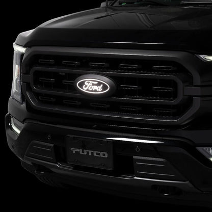 Putco Luminix White Oval LED Emblem |92607| - Fits Ford F150 2024-2027 with Camera and w/o Spray Washer