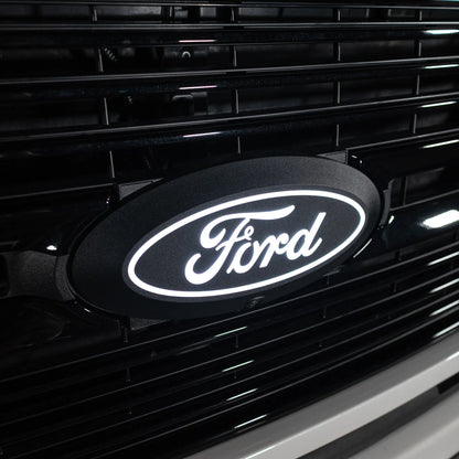 Putco Luminix White Oval LED Emblem |92607| - Fits Ford F150 2024-2027 with Camera and w/o Spray Washer