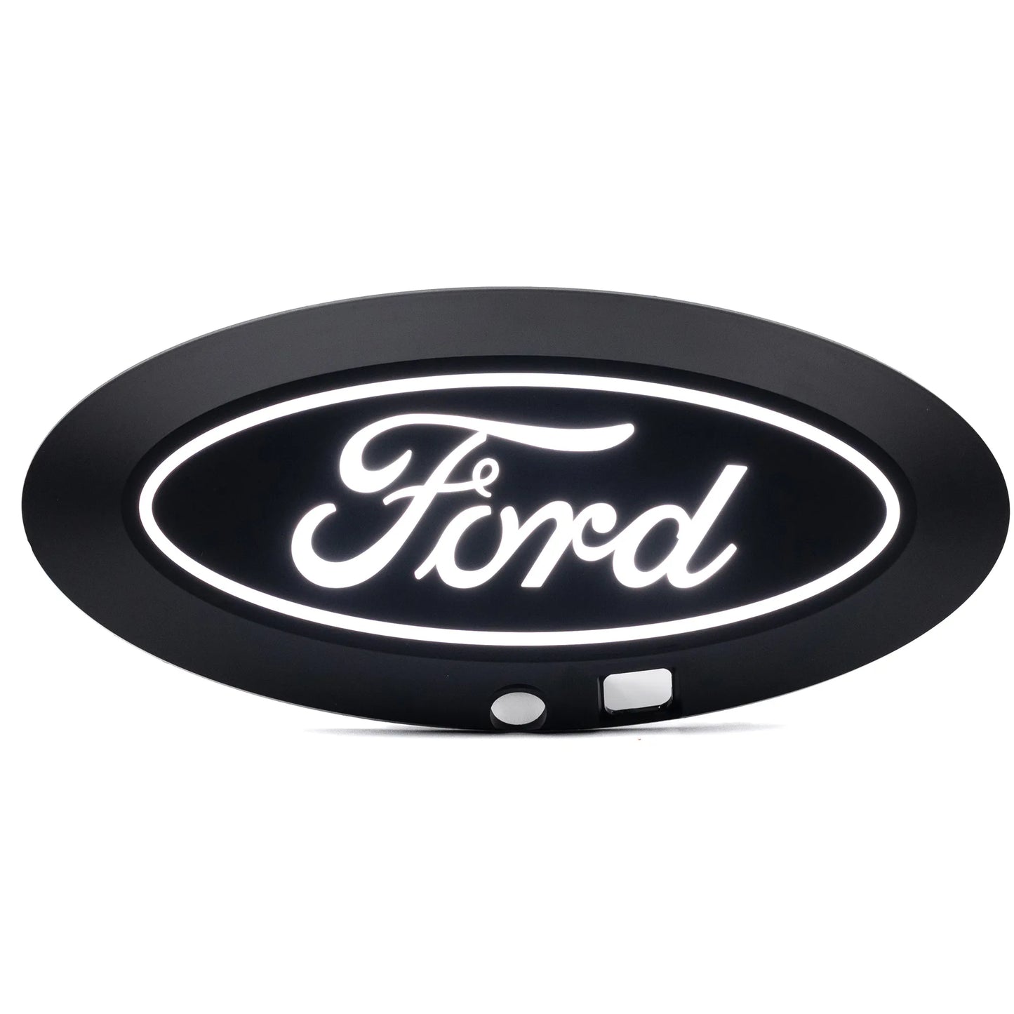 Putco Luminix White Oval LED Grille Emblem |92609| - Fits Ford F150 2024-2027 - Fits w/Front Camera, Includes Plug-N-Play Harness (Fuse Box Install)