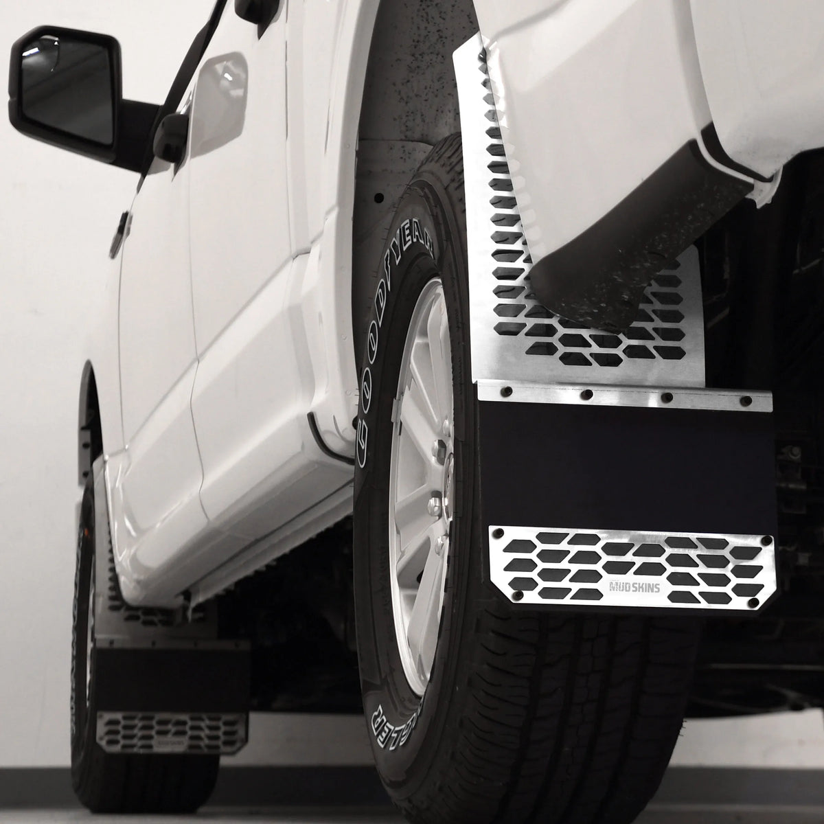 Putco Polished Stainless Steel HEX Steel Mud Skins - Rear Pair |78045| - Fits Dodge Ram 3500 2019-2027 Dually
