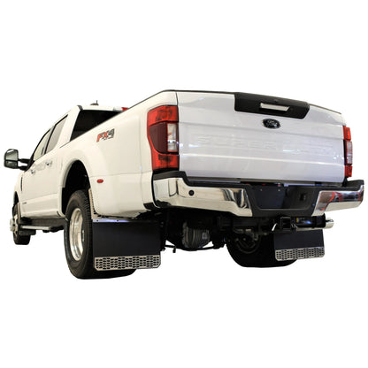 Putco Polished Stainless Steel HEX Steel Mud Skins - Rear Pair |78045| - Fits Dodge Ram 3500 2019-2027 Dually