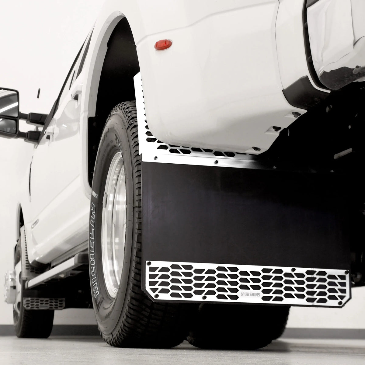 Putco Polished Stainless Steel HEX Steel Mud Skins - Front Pair |78050| - Fits Ford F250 F350 F450 F550 2011-2016