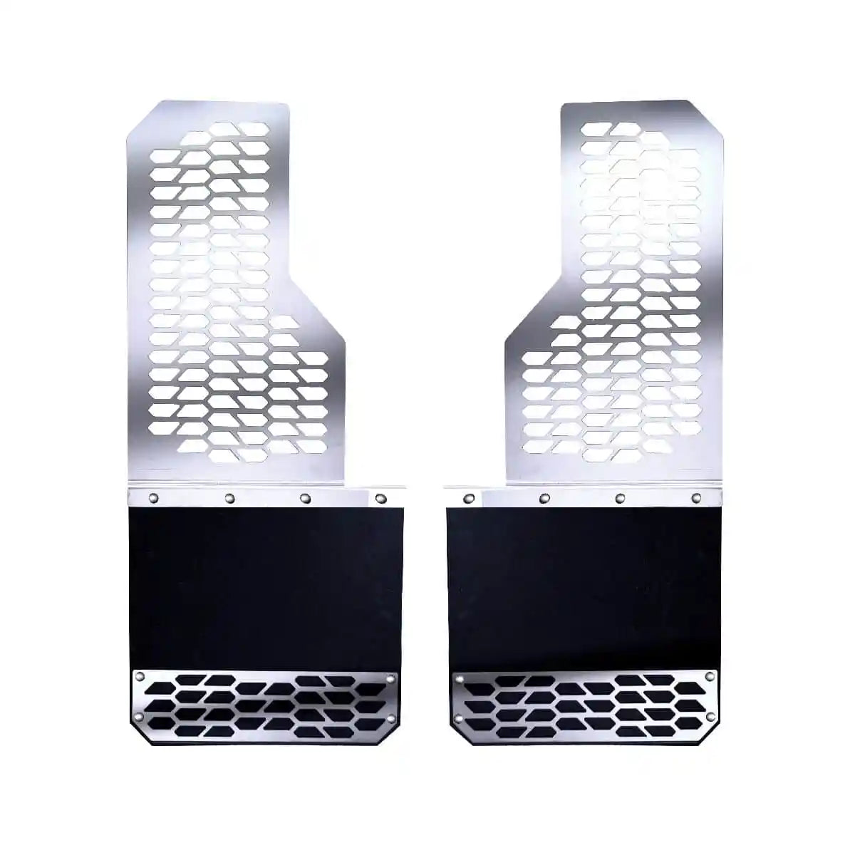 Putco Polished Stainless Steel HEX Steel Mud Skins - Front Pair |78050| - Fits Ford F250 F350 F450 F550 2011-2016