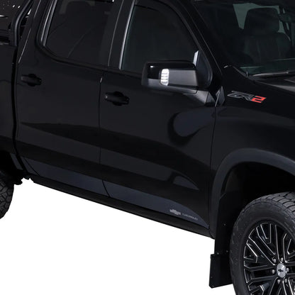 Putco Chevy Bow Tie Logo Black Stainless Steel Rocker Panel Kit |9751243BPGM-1| Fits Chevy Silverado 1500 2019-2026 Crew Cab 5'8" Bed