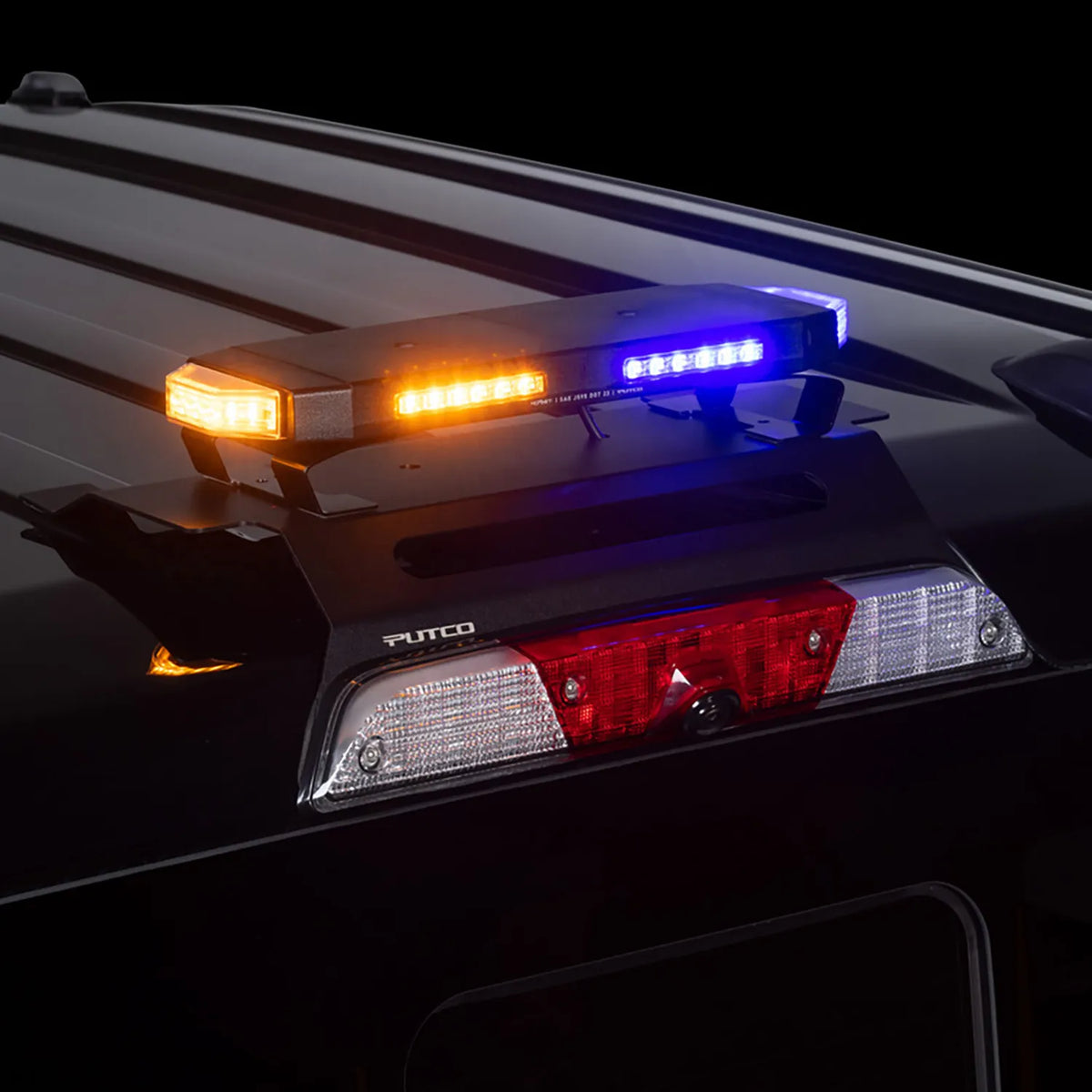 Putco Tri-Hornet LED Stealth Rooftop Strobe Light Bar (Amber, White & Blue), 16" Tri Color Strobe Light |950216|