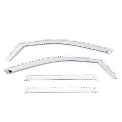 Putco Element Chrome Window Deflectors |480137| - Fits Dodge Ram Truck 2009-2027 Crew Cab/Mega Cab - Set of 4 - In Channel Install