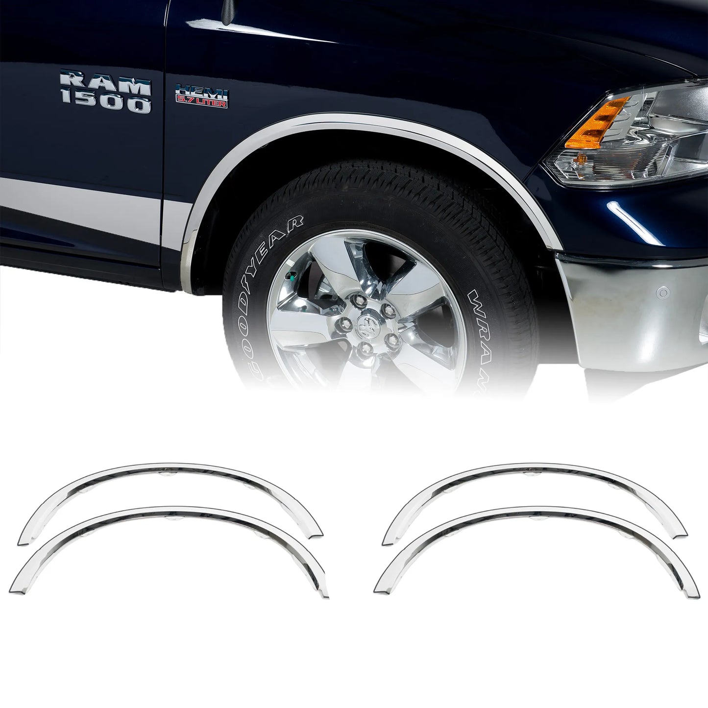 Putco Stainless Steel Fender Trim Kit |97130| - Fits Dodge Ram Truck 1500 2019-2027