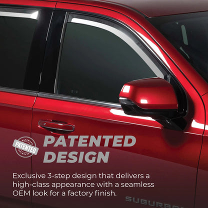 Putco Element Chrome Window Deflectors |480137| - Fits Dodge Ram Truck 2009-2027 Crew Cab/Mega Cab - Set of 4 - In Channel Install