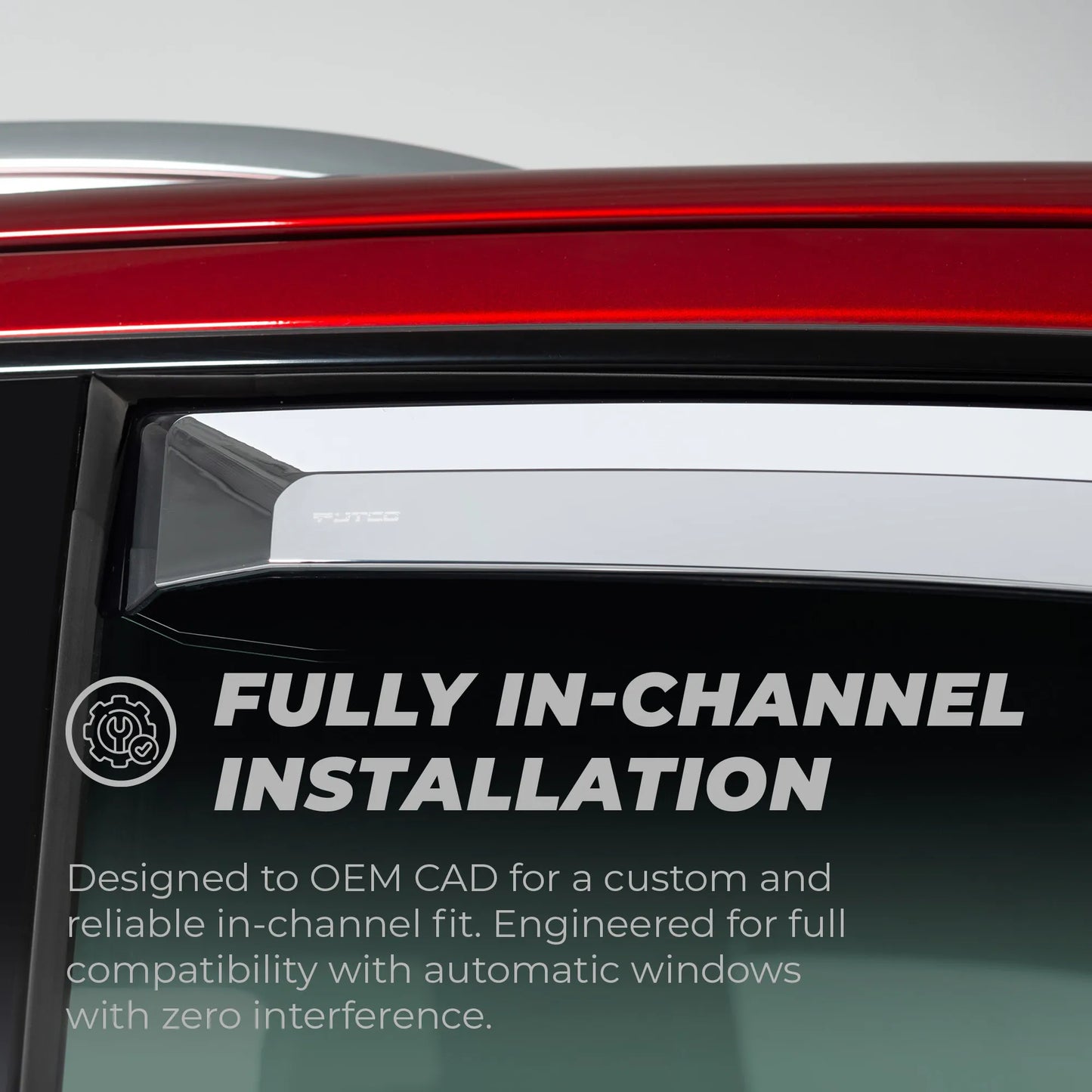 Putco Element Chrome Window Deflectors |480137| - Fits Dodge Ram Truck 2009-2027 Crew Cab/Mega Cab - Set of 4 - In Channel Install