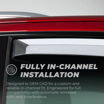 Putco Element Chrome Window Deflectors |480242| -  Fits Chevy Silverado/GMC Sierra 1500 19-26, 2500/3500 20-27 - Set of 4 - in Channel Install